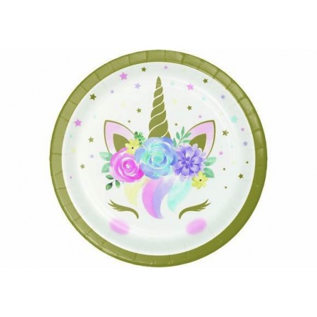 PIATTO DESSERT 18cm UNICORNO BABY 8pz