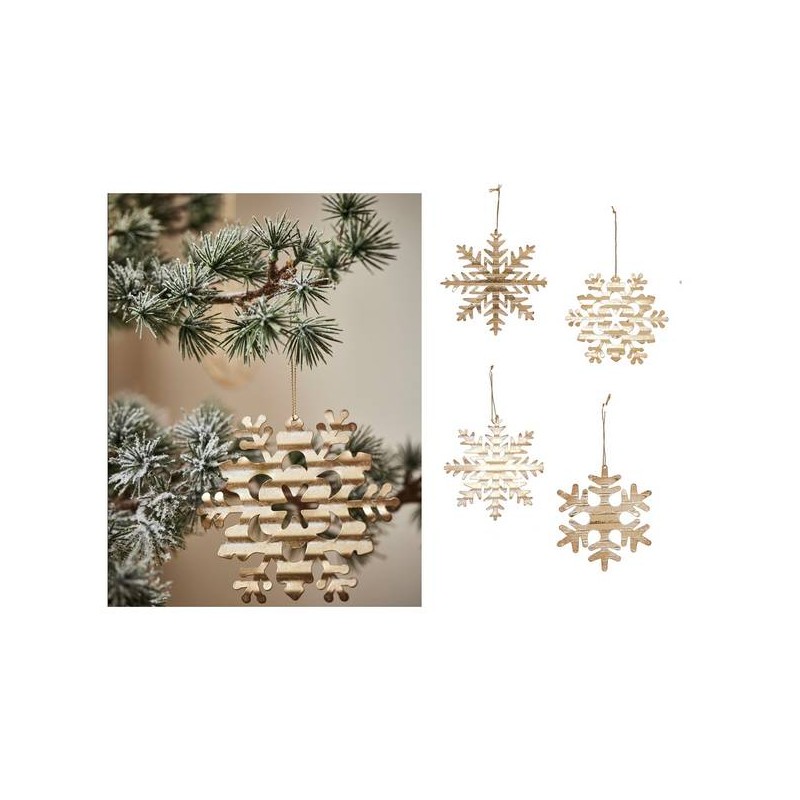 FIOCCHI DI NEVE ORO DA APPENDERE 12cm ass.ti 1pz
