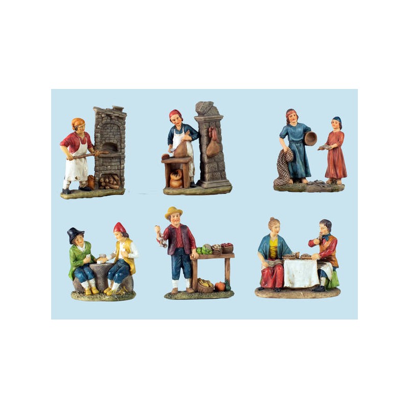 PASTORE DOPPIO IN RESINA 10cm COLOR 6 MOD. 1pz