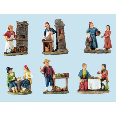 PASTORE DOPPIO IN RESINA 10cm COLOR 6 MOD. 1pz