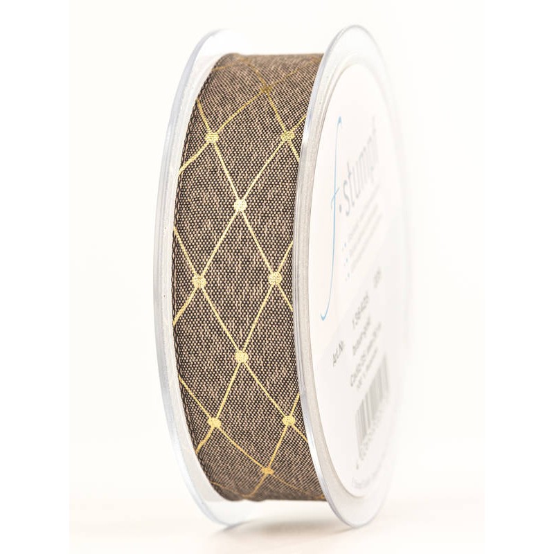 NASTRO TESSUTO CADIZ mm25x20mt MARRONE-ORO