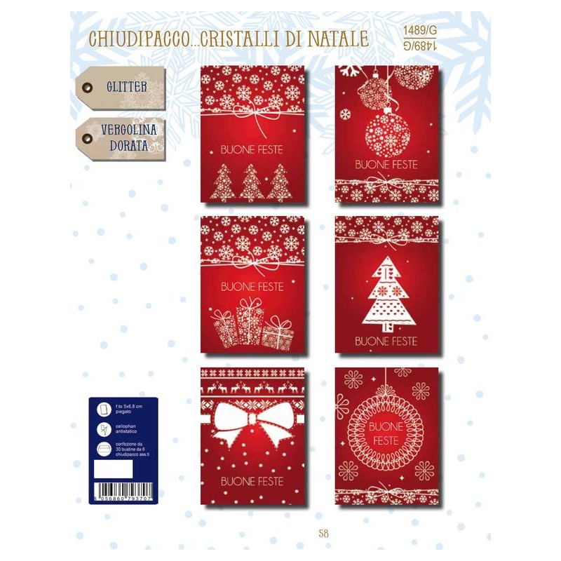 CHIUDIPACCO NATALIZIO CRISTALLI DI NATALE 6pz 1489/G