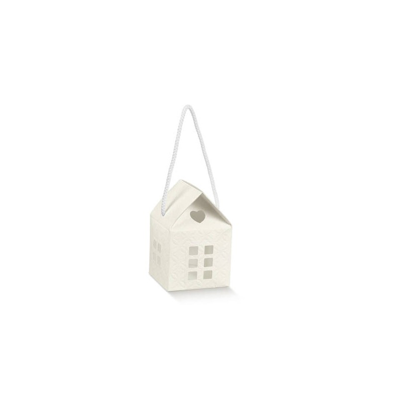 SCATOLA CASETTA C/COR 8x8x7,5cm MATELASSE' BIANCA 10pz
