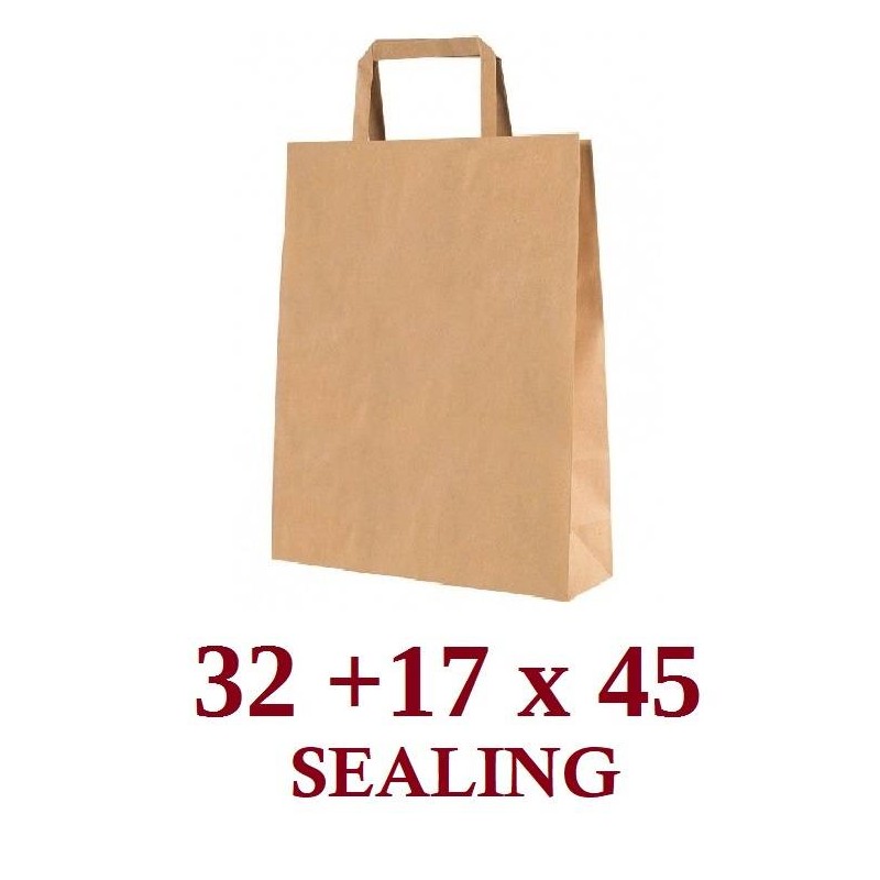 BORSA CARTA AVANA SEALING PIATTINA 32+17x45cm CARTONE da 250pz