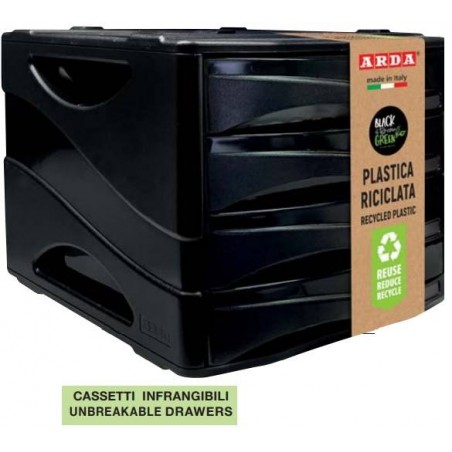 CASSETTIERA RE-GENERATION 29x38x25,5cm BLACK IS THE NEW GREEN ARDA