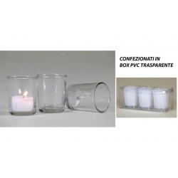 PORTA TEALIGHT VETRO TRASP. ø5,5x6,5 3pz