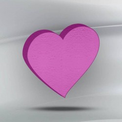 SAGOMA POLISTIROLO PASTELLO CUORE 3cm FUCSIA