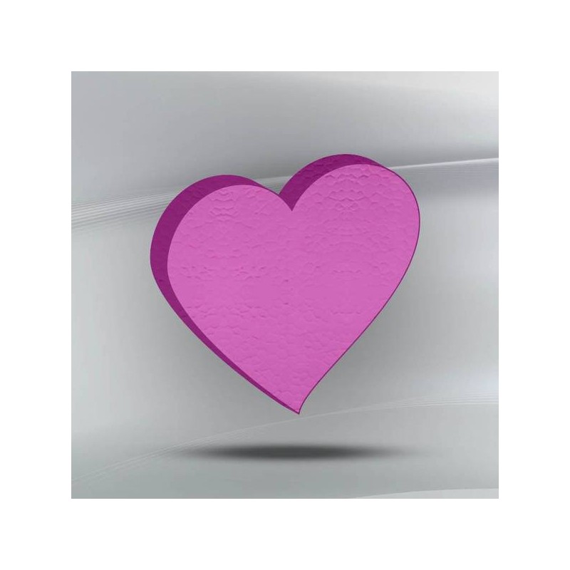 SAGOMA POLISTIROLO PASTELLO CUORE 3cm FUCSIA