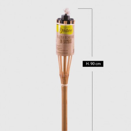 FIACCOLA GIARDINO BAMBU C/CONTENITORE H.90cm