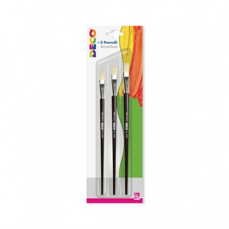 SET PENNELLI PIATTI MANICO CORTO 3pz (N° 8-10-12)