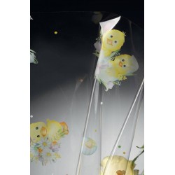 CELLOPHANE TRASPARENTE DECORATO PRIMAVERA-PASQUA 100x130cm 2 FOGLI ass.ti