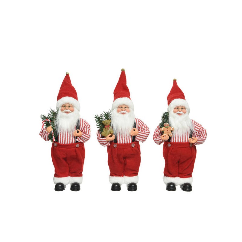 BABBO NATALE C/REGALI E ALBERO H.30cm 3ass 1pz