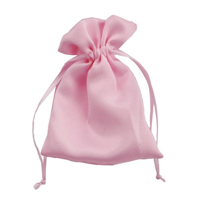 SACCHETTO RASO 9x12cm ROSA 12pz