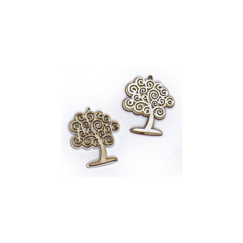 APPLICAZIONE ALBERO DELLA VITA IN LEGNO BICOLORE 12pz