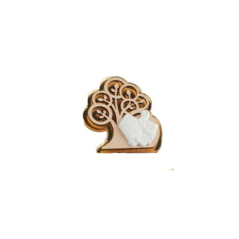 MAGNETE ALBERO CRESIMA PLEXI H.5cm ORO 6pz
