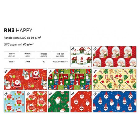 CARTA REGALO ROTOLO 0,7x2mt ASS. RN3 HAPPY