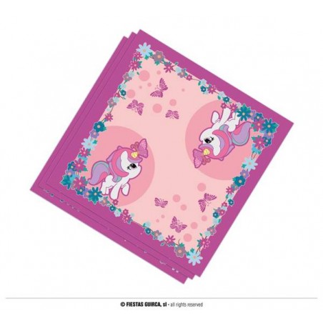 TOVAGLIOLI 33x33 UNICORNO ROSA 20pz
