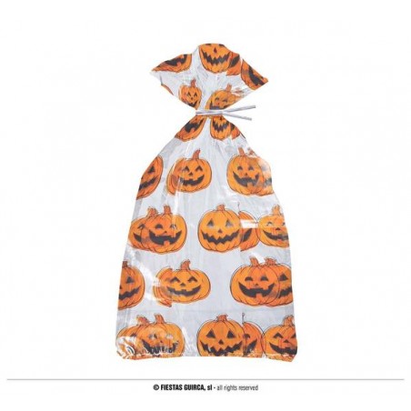 SACCHETTO TRASPARENTE CON ZUCCHE PER DOLCE 28x13cm 20pz