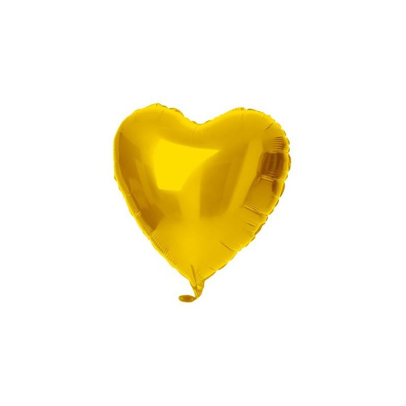 PALLONE MYLAR CUORE 18 45cm ORO METAL