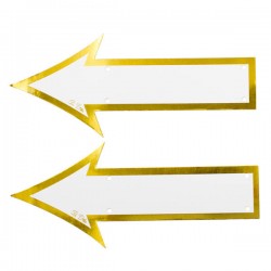 FRECCE PER INDICAZIONI CARTONCINO BIANCO/ORO 35x15cm 2pz