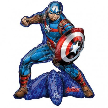 PALLONE MYLAR S/SHAPE CAPITAN AMERICA STANDING 55x66cm