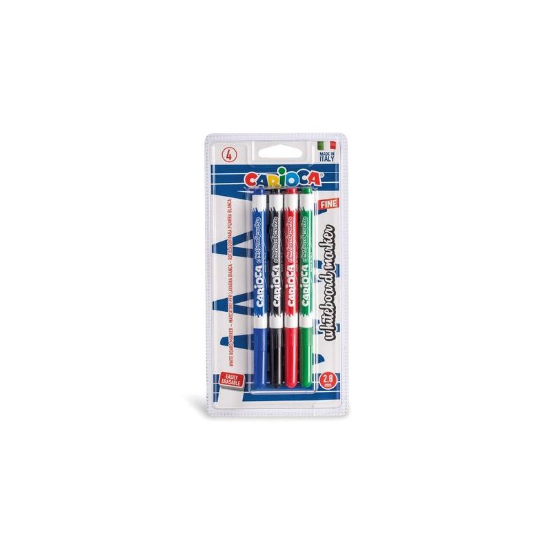 CARIOCA WHITEBOARD PENNARELLI LAVAGNA P. FINE 4pz ASS.TI