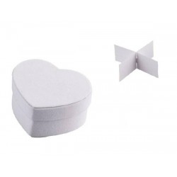 SCATOLA CUORE VELLUTO 8x4cm BIANCO 2 pezzi