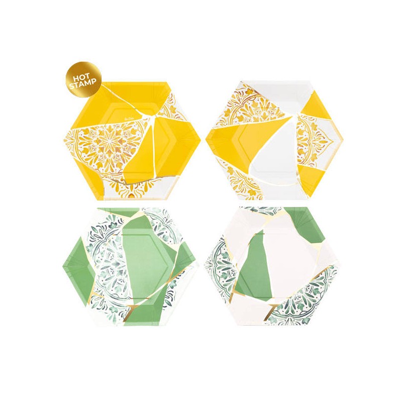 PIATTI PIATTI 23cm KINTSUGI GIALLO/VERDE ASS.TI 8pz