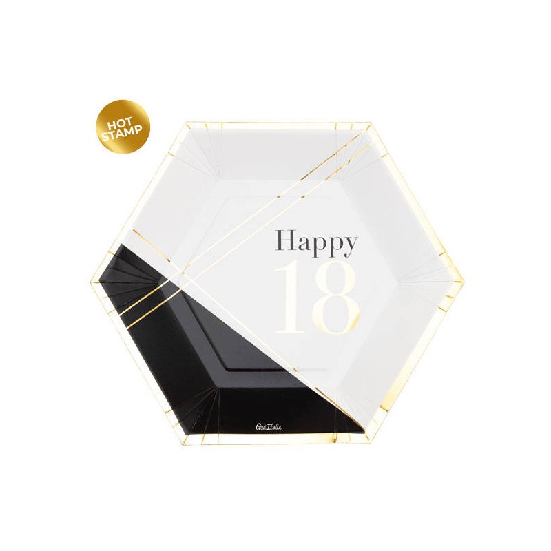 PIATTI ESAGONALI 23cm HAPPY18 8pz