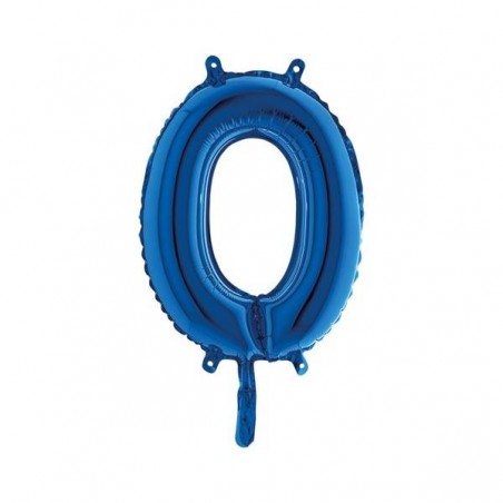 PALLONE NUMERO 0 MYLAR 14 36cm BLU