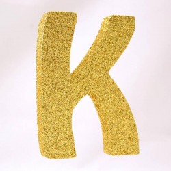 LETTERA POLISTIROLO GLITTER ORO mm120x90 K