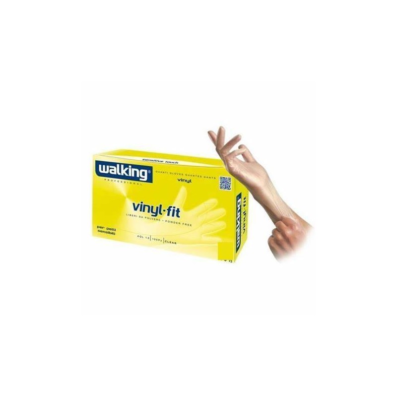 GUANTI VINILE VINYL-FIT WALKING SENZA POLVERE TG.L 100pz