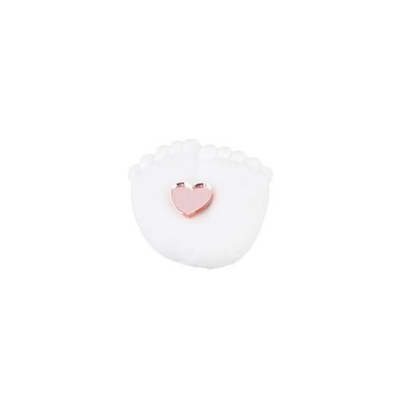 APPLICAZIONE MAGNETE PIEDINI GESSO C/CUORE PLEXY GIRL 12pz