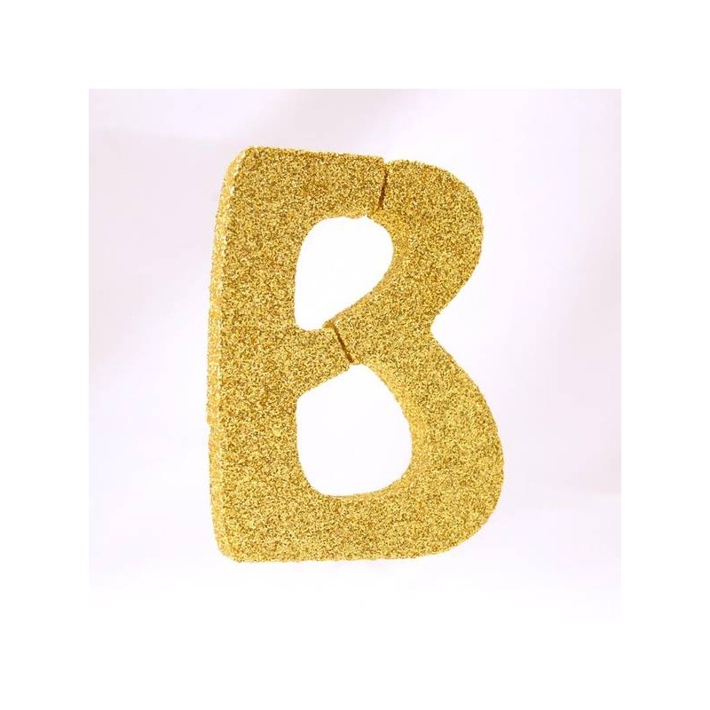 LETTERA POLISTIROLO GLITTER ORO mm120x90 B