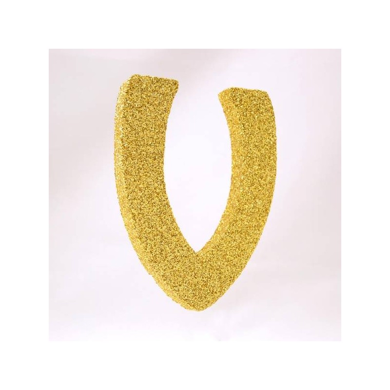 LETTERA POLISTIROLO GLITTER ORO mm120x90 V