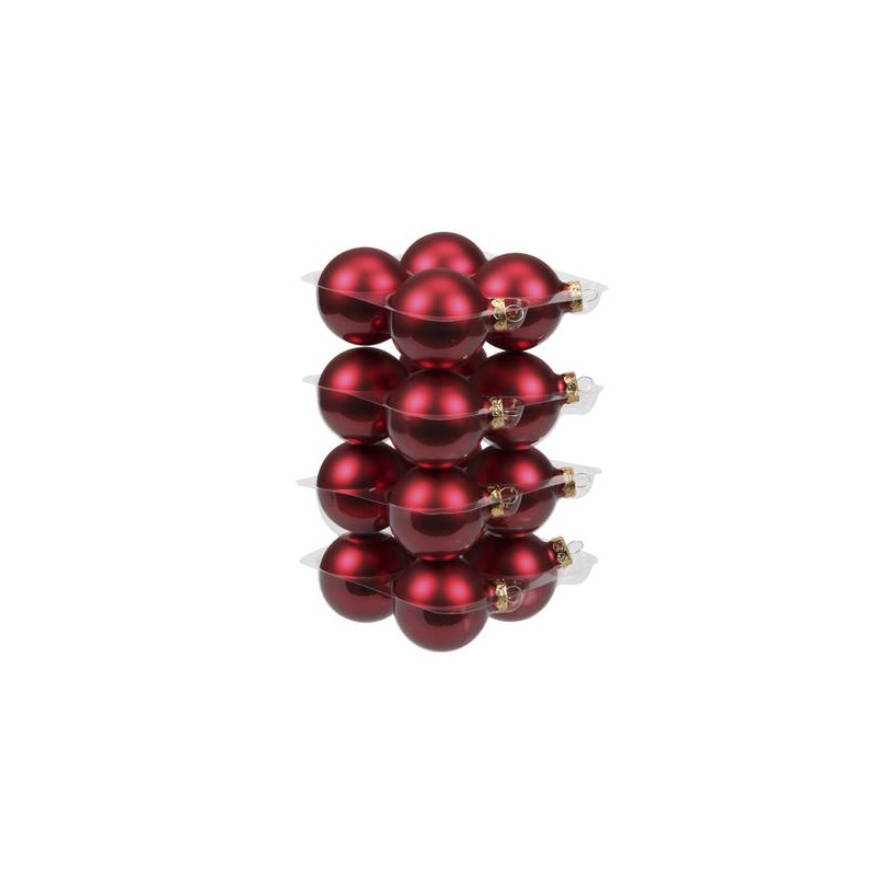 PALLINE VETRO ø57mm ROSSO OPACO 16pz