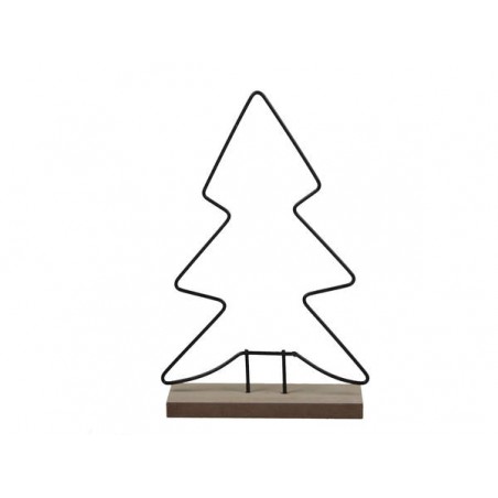 ALBERO IN METALLO CON BASE LEGNO cm 16x25 NERO