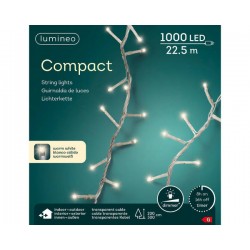 LED COMPACT 1000 LUCI BIANCO CALDO 22,5mt FILO TRASP - INT/EST - LUCE FISSA