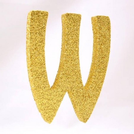 LETTERA POLISTIROLO GLITTER ORO mm120x90 W