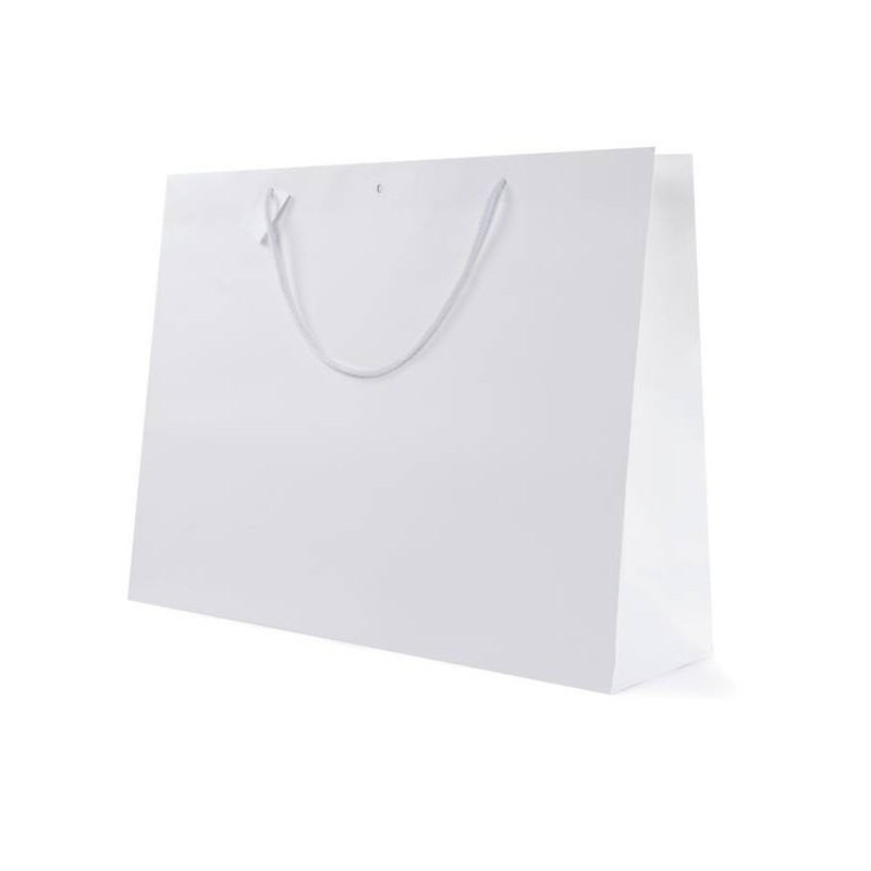 SHOPPER CARTA KRAFT CON TAG & FORO 16+8x14cm BIANCA