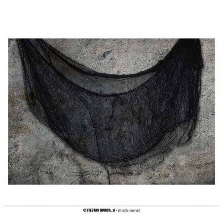 TELO IN STOFFA NERO EFFETTO RAGNATELA 76x228cm
