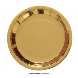 PIATTI CARTA PIANI ø23cm ORO METAL 6pz