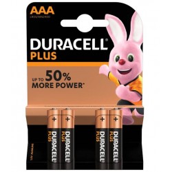 BATTERIE DURACELL PLUS 100 AAA STILO 4pz