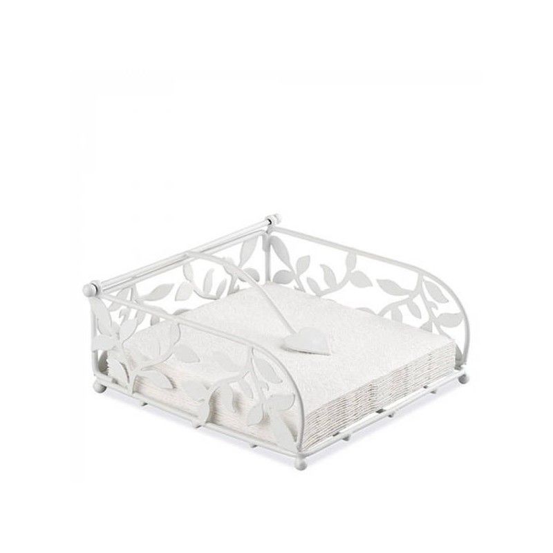 PORTA TOVAGLIOLI BIG WHITE METALLO 18x18x7cm