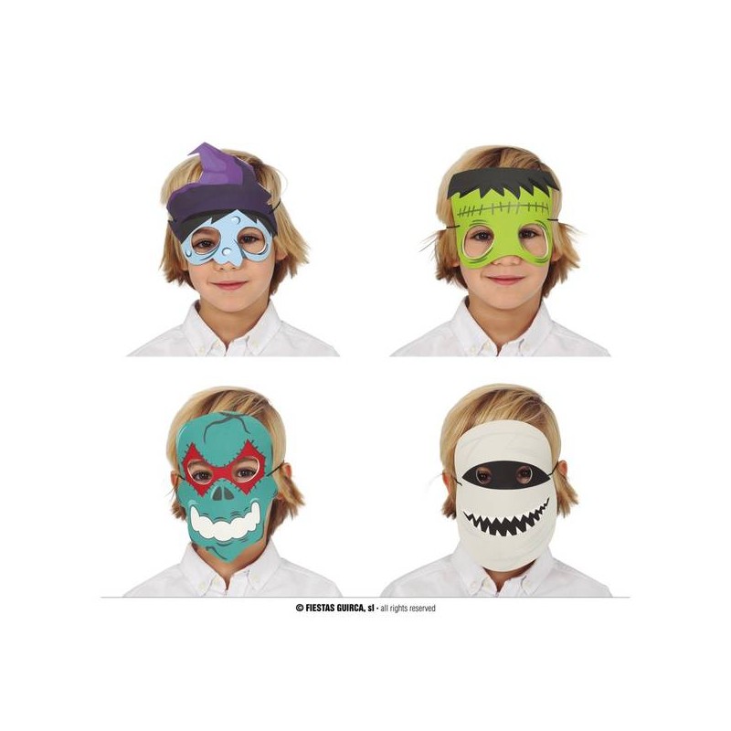 MASCHERE HALLOWEEN ASSORTITE 4 DISEGNI IN EVA 1pz