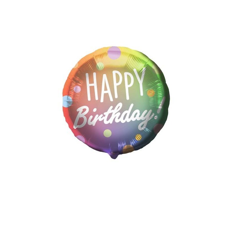 PALLONE MYLAR HAPPY BIRTHDAY DOTS 45cm
