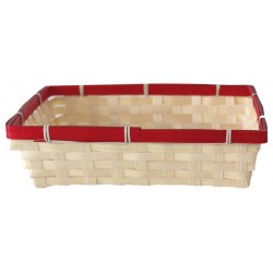 CESTO RETTANGOLARE BAMBÙ NATURALE ROSSO 30x25x8cm CEN01236
