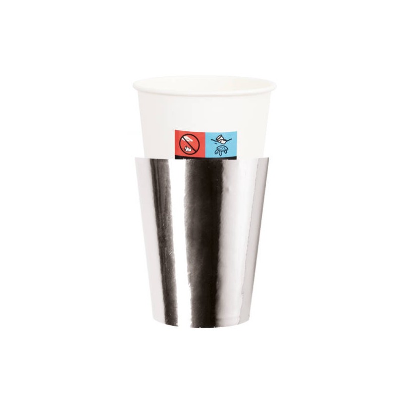 BICCHIERI 250cc E8 COVER ARGENTO LUX 8pz