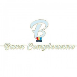 FESTONE ITALIC BUON COMPLEANNO CHIC CELESTE cm25x6mt