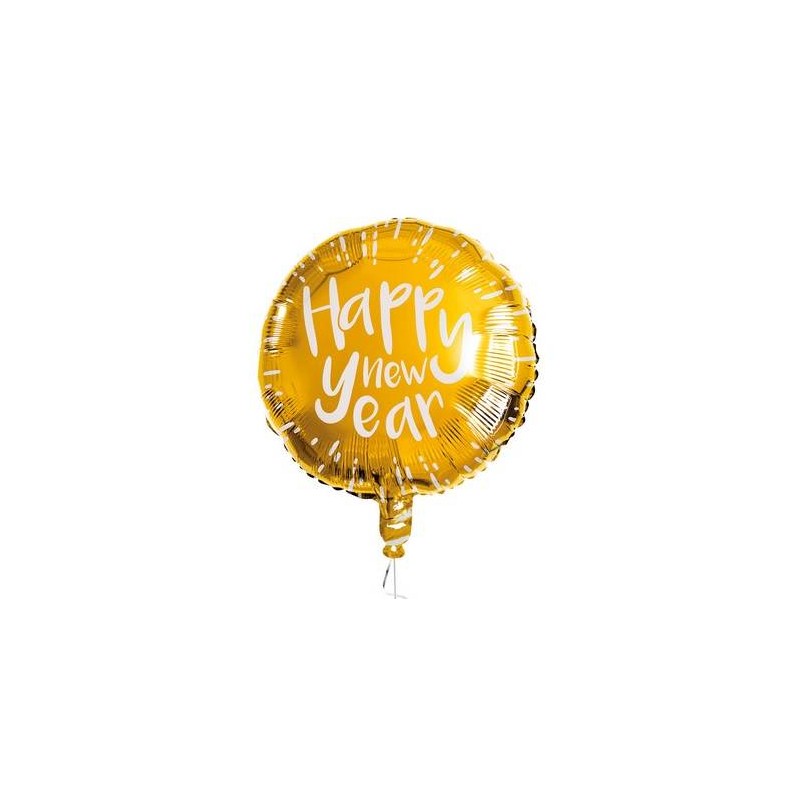 PALLONE MYLAR 18'' 45cm HAPPY NEW YEAR GOLD